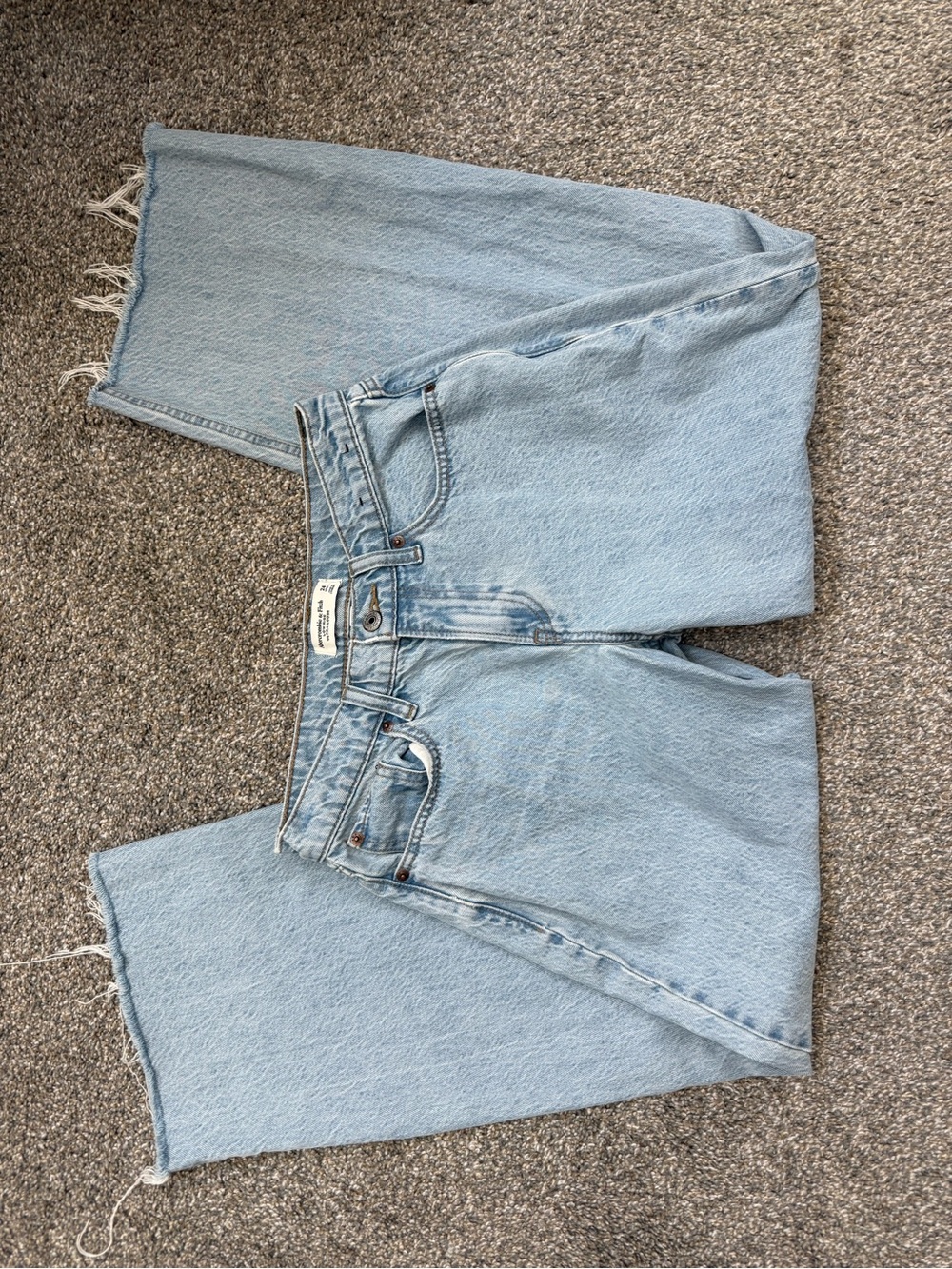 Abercrombie & Fitch Light Blue High-Rise Straight Leg Jeans